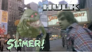 Hulk Meets Slimer from Ghostbusters