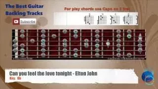 🎸 Can You Feel The Love Tonight - Elton John Guitar Backing Track with scale chart and chords