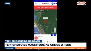 Terremoto de magnitude 7,5 atinge o Peru