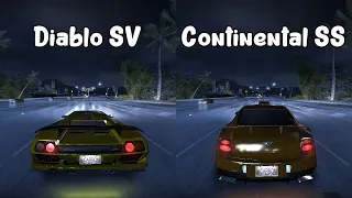 Lamborghini Diablo SV vs Bentley Continental SS - Need for Speed Carbon (Drag Race)