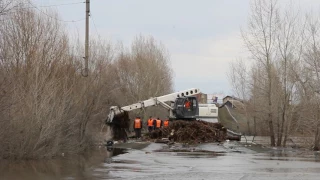 Уборка мусора на Урале в период паводка
