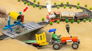 DIY tractor train bridge construction part #3 | How to build safe rails for trains | @Sun Farming