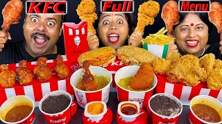 KFC Entire Full Menu Eating Challenge - Chicken Bucket, Burger, Smoky Chicken, Roll, French Fries