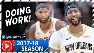 Anthony Davis 29 Pts & DeMarcus Cousins 24 Pts Full Highlights vs Spurs (2017.11.22) - DOING WORK!