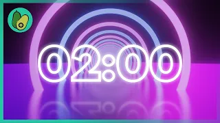 2 Minute Countdown Timer - Neon 🧬️ with Electronic Dance Music [EDM] (4K UHD)