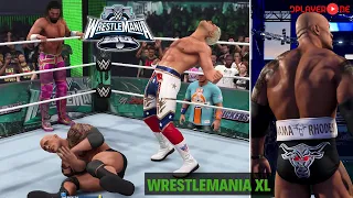 The Rock  & Roman Reigns vs. Cody Rhodes & Seth Rollins WrestleMania 40 | WWE 2K24 #wrestlemania 🔥