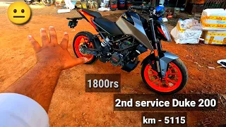 KTM Duke 200 Bs7 ||  2nd service Cost itna zyada aata hai kya 😐😐