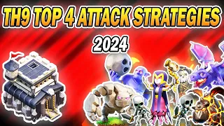 Top 4 Easiest TH9 Attack Strategies 2024 | Best Town Hall 9 Attacks (Clash of Clans)