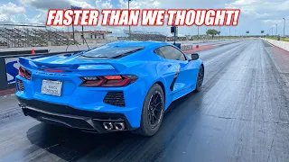 This Thing RIPS! FIRST 1/4 Mile Runs in Our Mid-Engine C8 Corvette!!! (+ Madi's First Pass Ever)