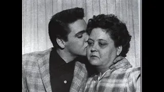 Elvis Presley and his mother Gladys Presley .