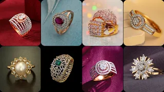 Gold And Diamond Rings Designs | Pearl Rings Designs