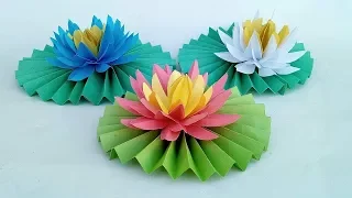 How to Make Most Beautiful Origami Lotus- Water Lily With Paper | Mr.Paper crafts