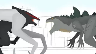 Godzilla 1998 ( Zilla Jr) vs MUTO | Godzilla Cartoons - DinoMania