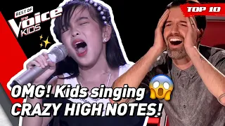 TOP 10 | OUTSTANDING HIGH NOTES in The Voice Kids! 😱 (part 2)