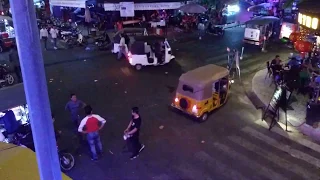 VIEW FROM CORNER BAR AT 136 IN PHNOM PENH, CAMBODIA AFTER MIDNIGHT...