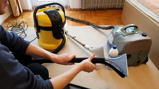 Karcher SE 4002 vs. Zelmer Wodnik 619.5 - porównanie skuteczności prania | carpet extraction compare