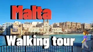 Malta - Walking tour - no talk, only walk. Full tour. Мальта. Прогулка по городам Мальты. #malta