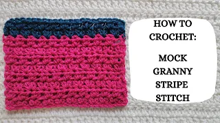 How To Crochet: Mock Granny Stripe Stitch | Tutorial, DIY, Beginner Crochet, Easy Crochet, Pretty 💖