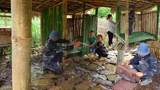 new bathroom made of bamboo, using stone to pave the floor | live with nature