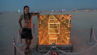 “Tesseract” Burning Man Art installation by Nicky Alice 2023 Hypercube Infinity Mirror 4th dimension