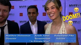 A Private War interview with Rosamund Pike and she gets DOOMed!😂