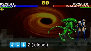 Reptile mk1 Hits And Fatality Cheats Ultimate Mortal Kombat Trilogy