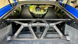 Audi TTRS rear seat delete & Audi Sport carbon rear cross brace install