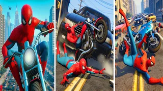 GTA 4 Spiderman Motorcycle Car Crashes Compilation #1 (Euphoria Ragdolls)