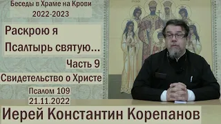 "Раскрою я Псалтырь святую..."  Часть 9.  Цикл бесед иерея Константина Корепанова (21.11.2022)