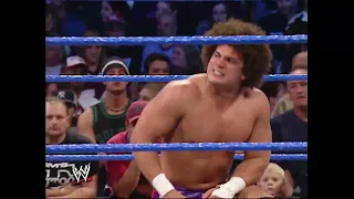 Carlito 1st match on WWE against John Cena for the US titles (SmackDown 7 oct 2004)