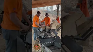 Splitting a BIG UGLY Stump into BEAUTIFUL #firewood