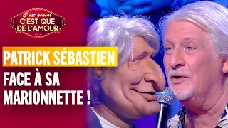 Patrick Sébastien face à sa marionnette des Guignols !