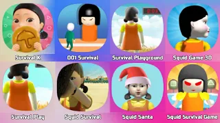 456 Survival, Squid Game 3D, Survival Play, Squid Survival, Squid Santa, Survival K Challenge