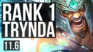 TRYNDAMERE vs URGOT (TOP) | Rank 1 Trynda, 6 solo kills, 300+ games | BR Challenger | v11.6