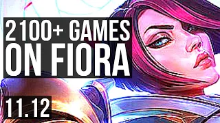 FIORA vs GNAR (TOP) | 12/0/4, 2100+ games, 1.8M mastery, Legendary | KR Master | v11.12