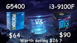 i3 9100F vs Pentium G5400 tested in 12 games