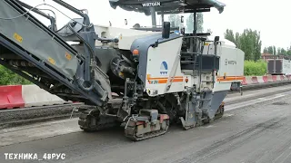 Как работает дорожная фреза. Wirtgen W200. Ремонт дороги в Ельце