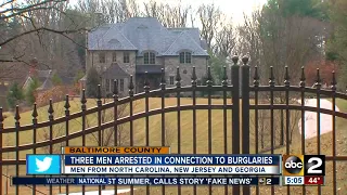 Baltimore Co Police ID, charge 3 burglary suspects