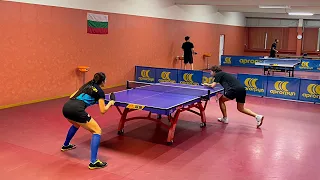 Table Tennis Friendly match | NeliA TUSHLEKOVA /blue/ vs. Leart BEOIRI /black/