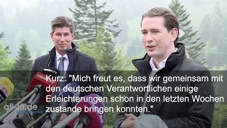 Österreichischer Bundeskanzler Sebastian Kurz zu Besuch am Grenzübergang im Kleinwalsertal