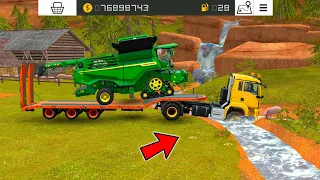 Transfer Harvester With Low Loader In Fs 18 | Farming Simulator 18 Multiplayer Gameplay | Timelapse