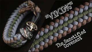 HOW TO MAKE SANCTIFIED COVENANT KNOT PARACORD BRACELET WITH BEAD AND SHACKLE. VIKING BRACELET