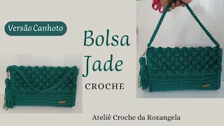 (Versão Canhoto) Bolsa Jade de Croche Fio Náutico Fácil e Rápida de Fazer