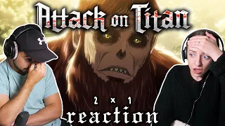 Attack on Titan 2x1 REACTION! | "Beast Titan"