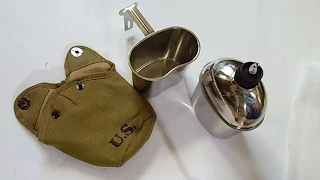 U.S. M1910 1941 Canteen With Cover Stainless Steel US Army