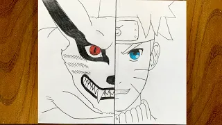How to draw Naruto/kurama || easy step by step anime drawing