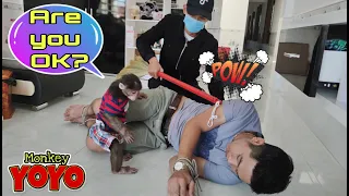 What does YoYo Jr do when a stranger attacks his dad?