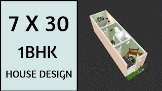 7x30 House Plan ll 25 गज में घर का नक्शा ll 7x30 Ghar Ka Naksha ll 7x30 House Design