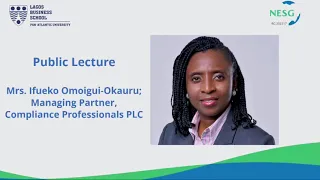 Lecture delivered by Mrs. Ifueko Omoigui-Okauru during NES #30 Public Lecture and Founders' Forum