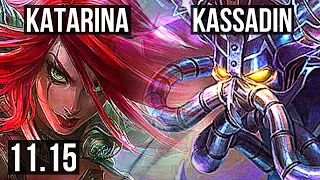 KATARINA vs KASSADIN (MID) | 12/0/1, 4.3M mastery, 2000+ games, 7 solo kills | BR Master | v11.15